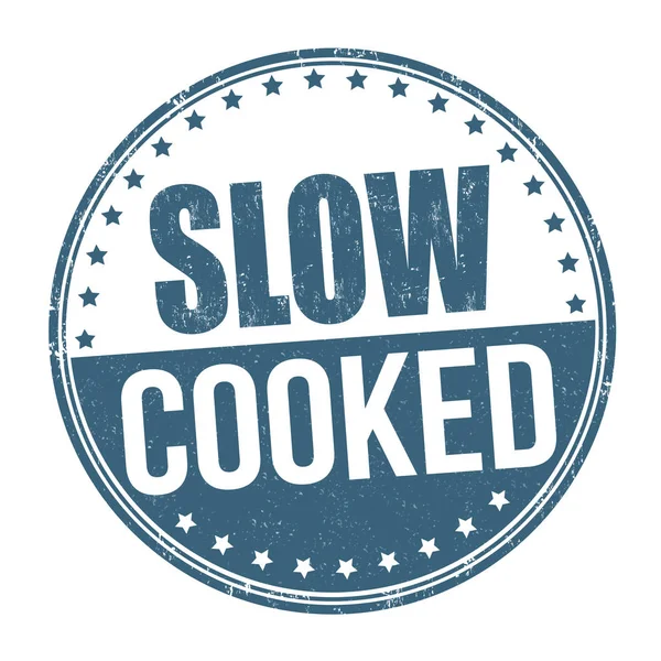 Slow Cooked Sign Stamp White Background Vector Illustration — Stock Vector