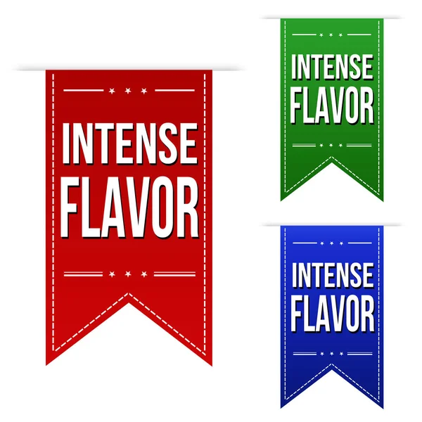 Intense Flavor Banner Design Set White Background Vector Illustration — Stock Vector