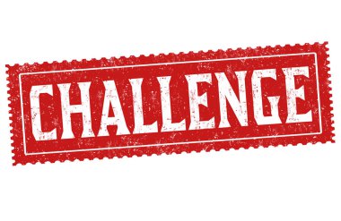 Beyaz arkaplanda meydan okuma işareti veya pul, vektör illüstrasyonu