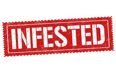 Musallat işareti veya beyaz arka plan, vektör çizim damgası