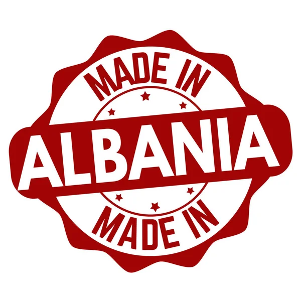 Hergestellt Albanien Zeichen Oder Stempel Auf Weißem Hintergrund Vektorillustration — Stockvektor