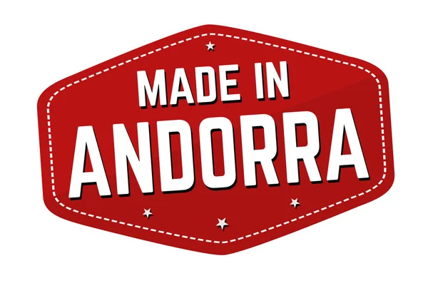 Made Andorra Label Sticker White Background Vector Illustration — Stock Vector