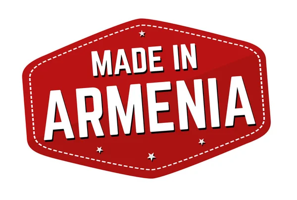 Gjort Armenien Etikett Eller Klistermärke Vit Bakgrund Vektorillustration — Stock vektor
