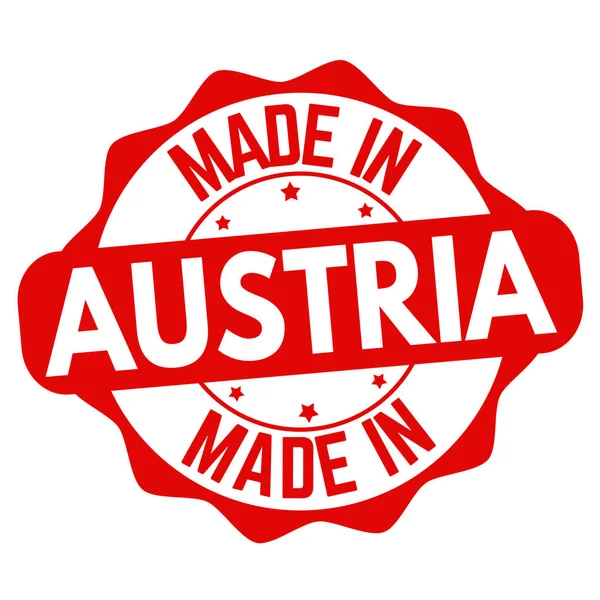 Made Austria Sign Stamp White Background Vector Illustration — Stock Vector
