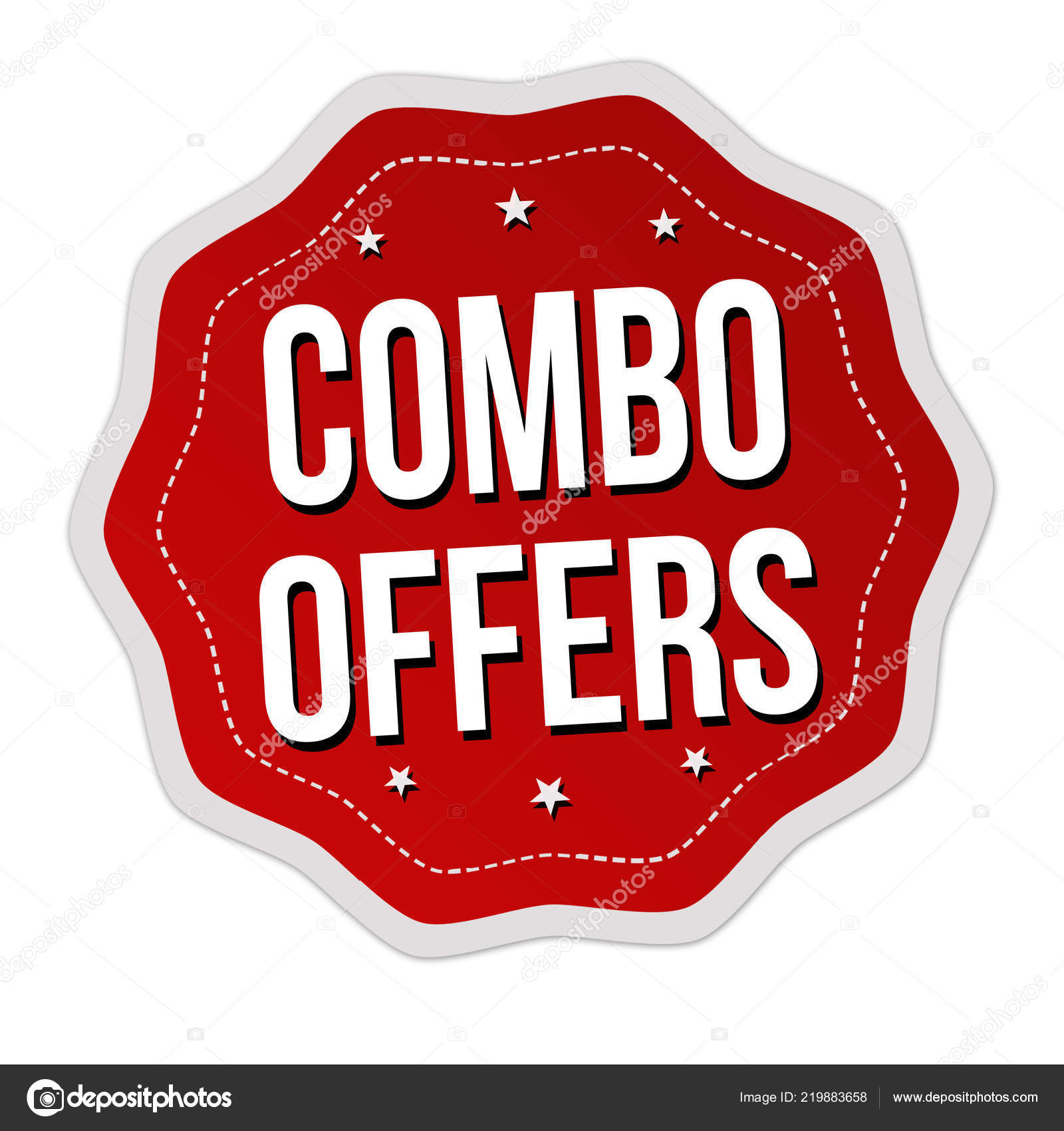 Combo Offers Label Sticker White Background Vector Illustration