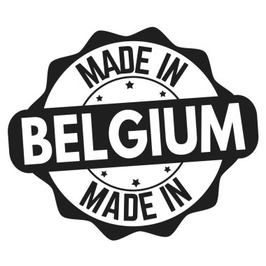 Belçika işareti veya damga beyaz arka plan, vektör çizim üzerinde yapılan