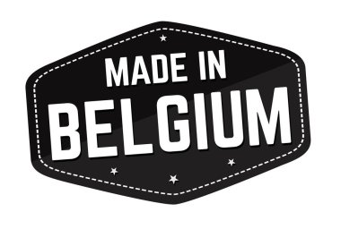 Belçika etiket veya etiket beyaz arka plan, vektör çizim üzerinde yapılan