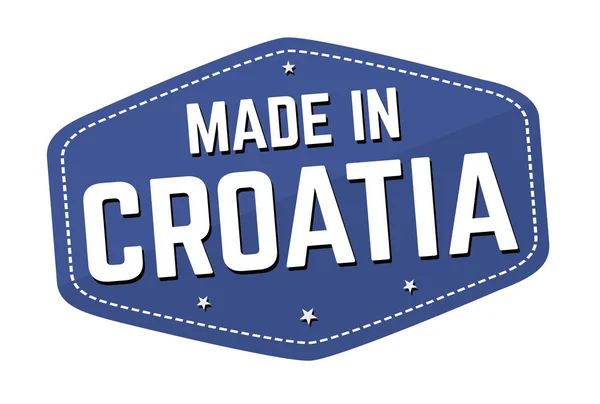 Made Croatia Label Sticker White Background Vector Illustration — Stock Vector