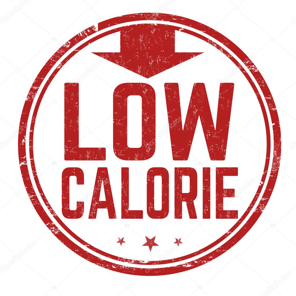 Low calorie sign or stamp on white background, vector illustration