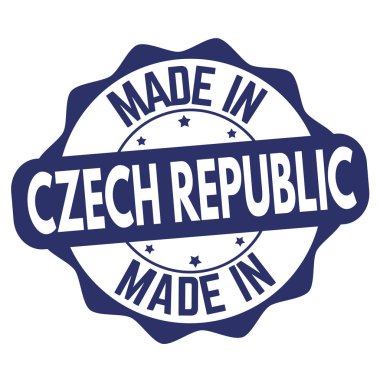 Çek Cumhuriyeti işareti veya damga beyaz arka plan, vektör çizim üzerinde yapılan