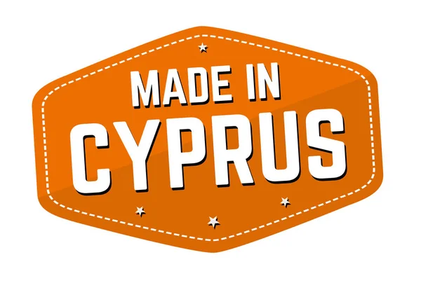 Made Cyprus Etichetta Adesivo Sfondo Bianco Illustrazione Vettoriale — Vettoriale Stock