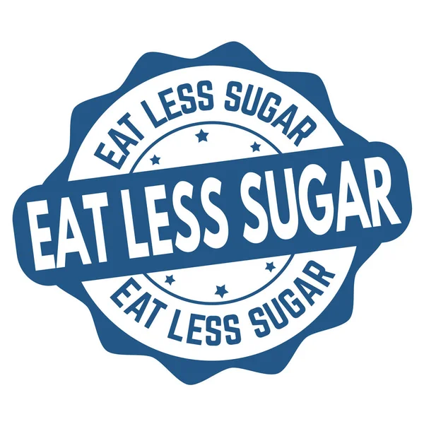 Eat Less Sugar Sign Stamp White Background Vector Illustration — Stock Vector