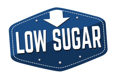 Düşük şeker etiket veya etiket üzerinde beyaz arka plan, vektör çizim