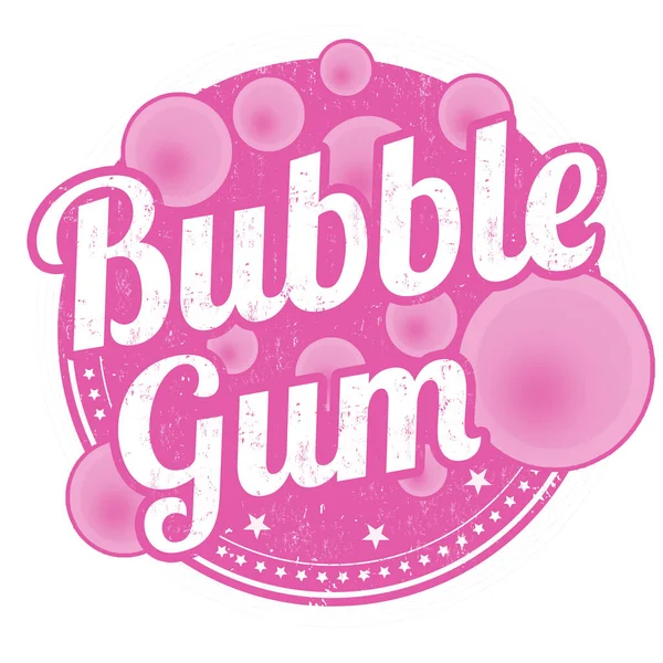 Bubble Gum Teken Stempel Witte Achtergrond Vectorillustratie — Stockvector