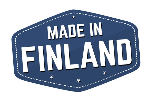 Made Finland Label Sticker White Background Vector Illustration — Stock Vector