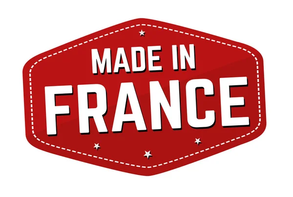 Made France Label Sticker White Background Vector Illustration — Stock Vector