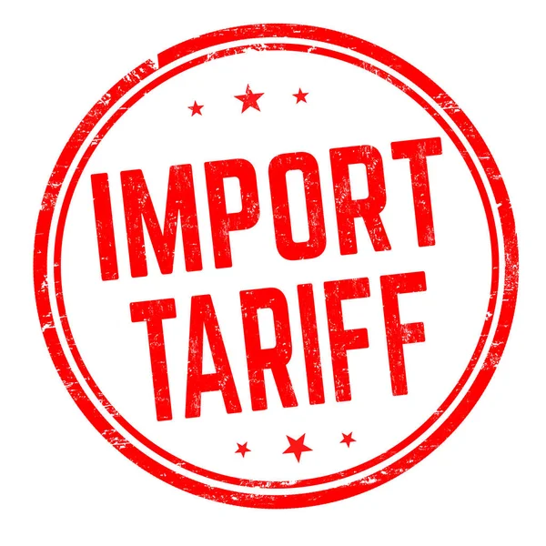 Import Tariff Sign Stamp White Background Vector Illustration — Stock Vector