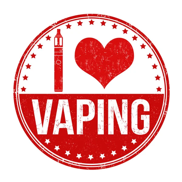 Love Vaping Znak Lub Pieczęć Białym Tle Ilustracji Wektorowych — Wektor stockowy