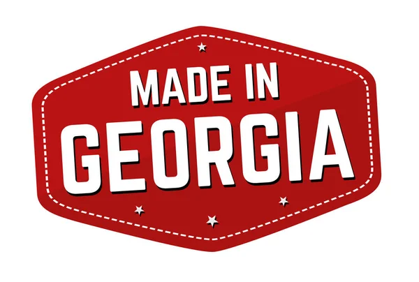 Gemaakt Georgië Label Sticker Een Witte Achtergrond Vectorillustratie — Stockvector