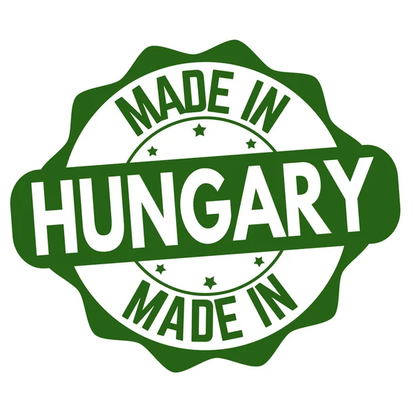 Hergestellt Ungarischem Zeichen Oder Stempel Auf Weißem Hintergrund Vektorillustration — Stockvektor