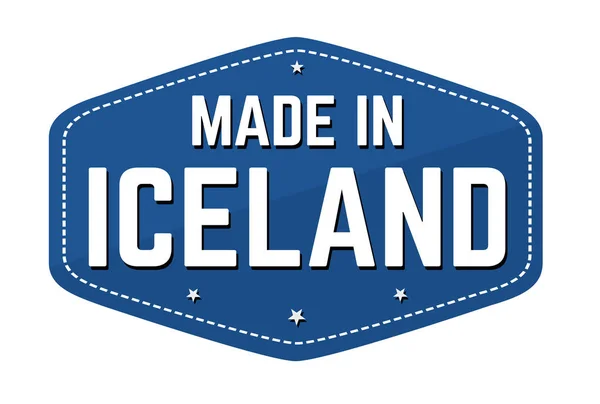 Made Iceland Etichetta Adesivo Sfondo Bianco Illustrazione Vettoriale — Vettoriale Stock