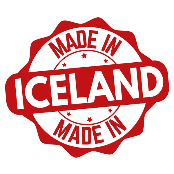 Hecho Islandia Signo Sello Sobre Fondo Blanco Ilustración Vectorial — Vector de stock