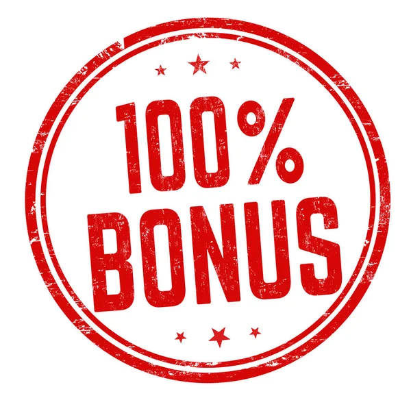 100 Percent Bonus Sign Stamp White Background Vector Illustration — Stock Vector