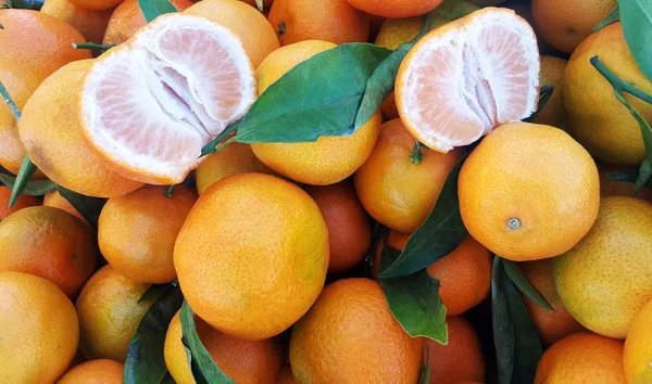 Fresh Mandarin Oranges Background Texture — Stock Photo, Image