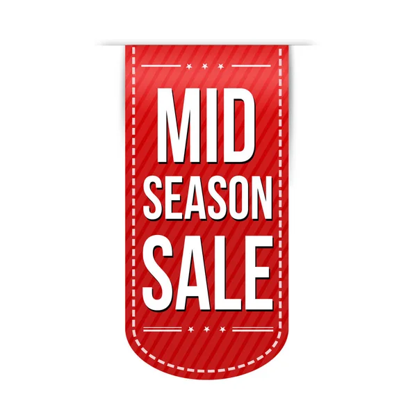 Mid Season Sale Banner Design White Background Vector Illustration — Stock Vector