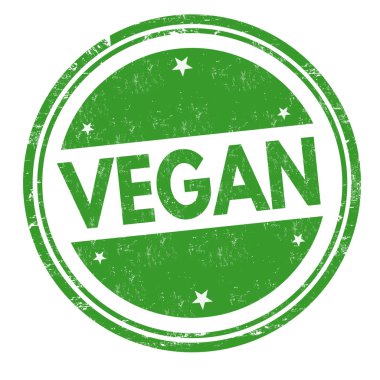 Vegan işareti veya beyaz arka plan, vektör çizim damgası