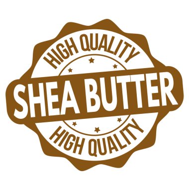 Shea yağı işareti veya beyaz arka plan, vektör çizim damgası