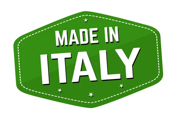 Made Italy Label Sticker Een Witte Achtergrond Vectorillustratie — Stockvector