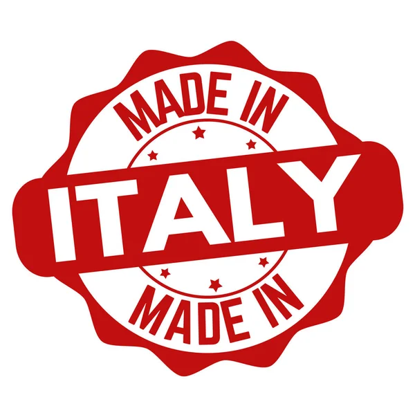 Gemaakt Italië Teken Stempel Witte Achtergrond Vectorillustratie — Stockvector