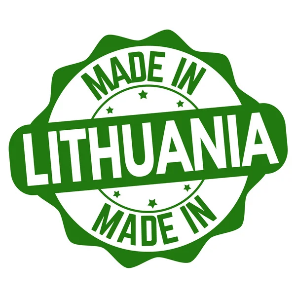 Made Lithuania Sign Stamp White Background Vector Illustration — Stock Vector