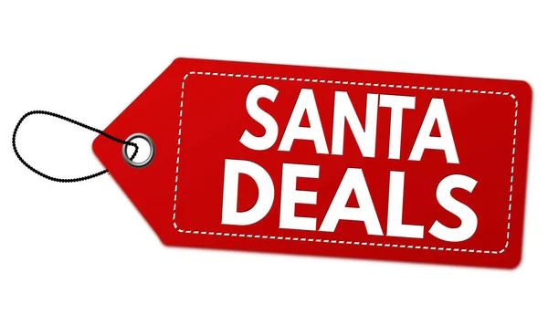 Santa Deals Label Price Tag White Background Vector Illustration — Stock Vector