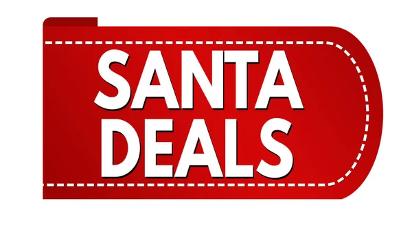 Santa Deals Banner Design White Background Vector Illustration — Stock Vector
