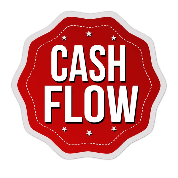 Cash Flow Label Sticker White Background Vector Illustration — Stock Vector