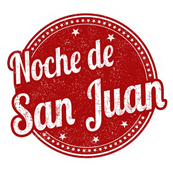 Night Saint John Spanish Language Noche San Juan Sign Stamp — Stock Vector