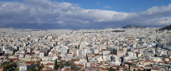 Ateny Panoramiczny Widok Akropolu Słoneczny Dzień — Zdjęcie stockowe