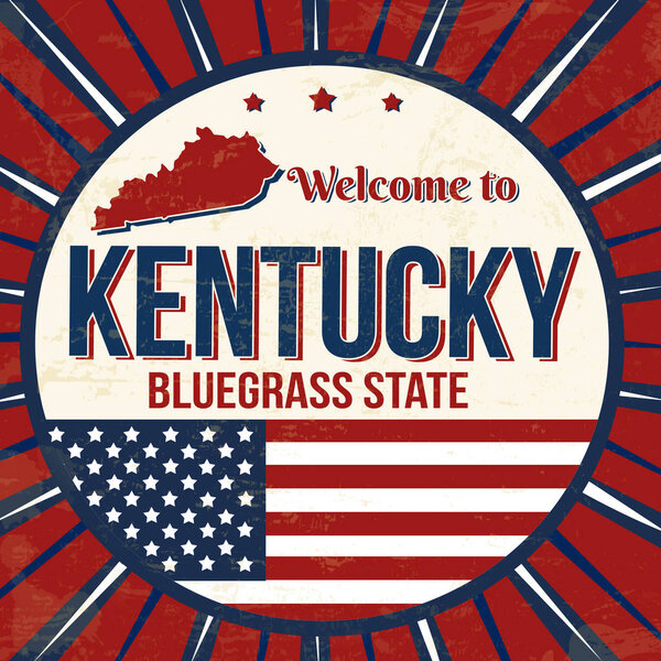 Welcome to Kentucky vintage grunge poster, vector illustrator