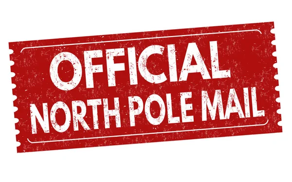 Official North Pole Mail Sign Stamp White Background Vector Illustration — Stock Vector