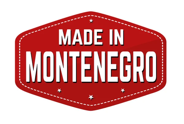 Made Montenegro Label Sticker White Background Vector Illustration — Stock Vector