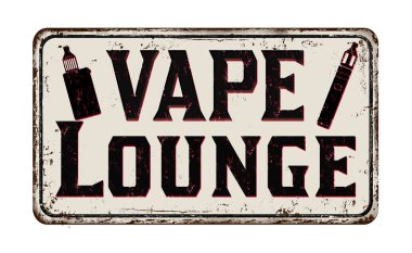 Vape lounge vintage paslı metal oturum vektör çizim, beyaz bir arka plan