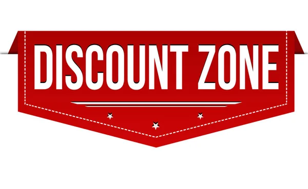 Discount Zone Banner Design Auf Weißem Hintergrund Vektorillustration — Stockvektor
