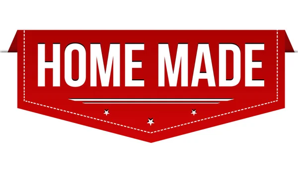 Home Made Design Banner Fundo Branco Ilustração Vetorial —  Vetores de Stock
