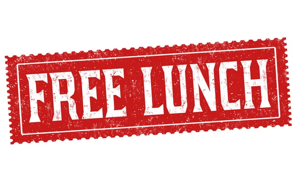 Ücretsiz Öğle Yemeği Işareti Veya Beyaz Arka Plan Vektör Çizim — Stok Vektör