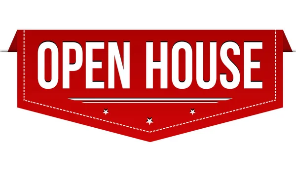 Open House Banner Design Auf Weißem Hintergrund Vektorillustration — Stockvektor