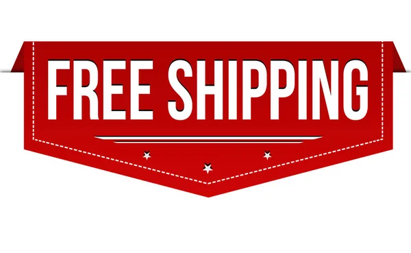 Free Shipping Banner Design White Background Vector Illustration — Stock Vector