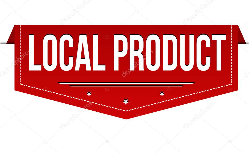 Local product banner design on white background, vector illustration