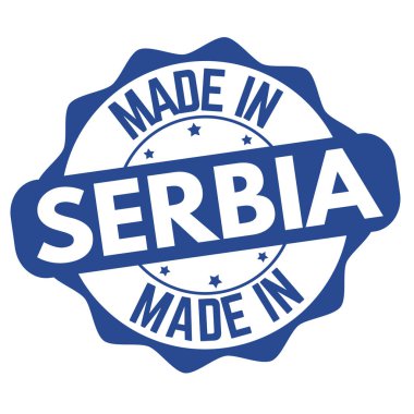 Sırbistan işareti veya damga beyaz arka plan, vektör çizim üzerinde yapılan